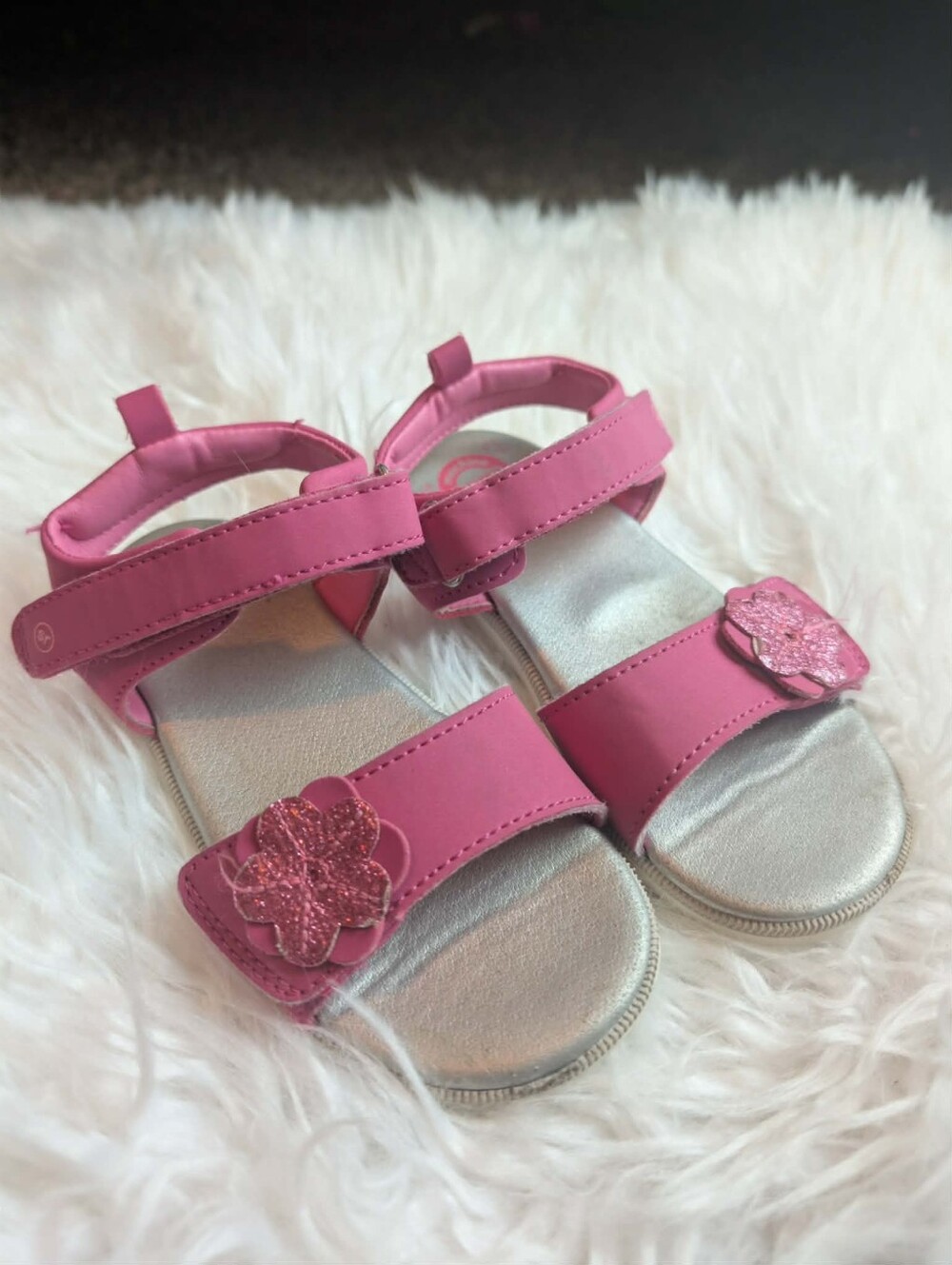 ✨️Jade Pink Flower Glitter Strap Sandals